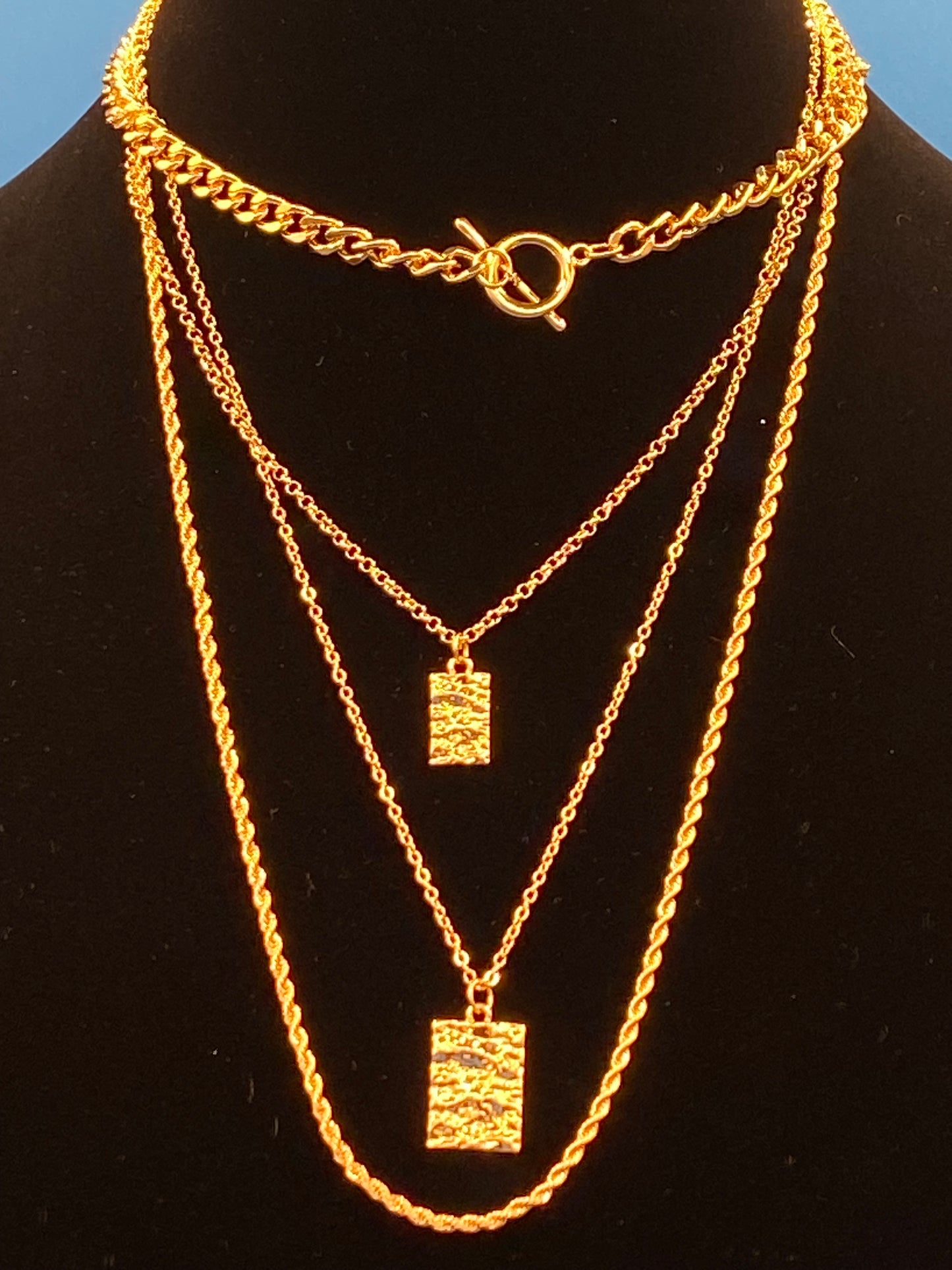 Gold Multi-Layered Necklace Set