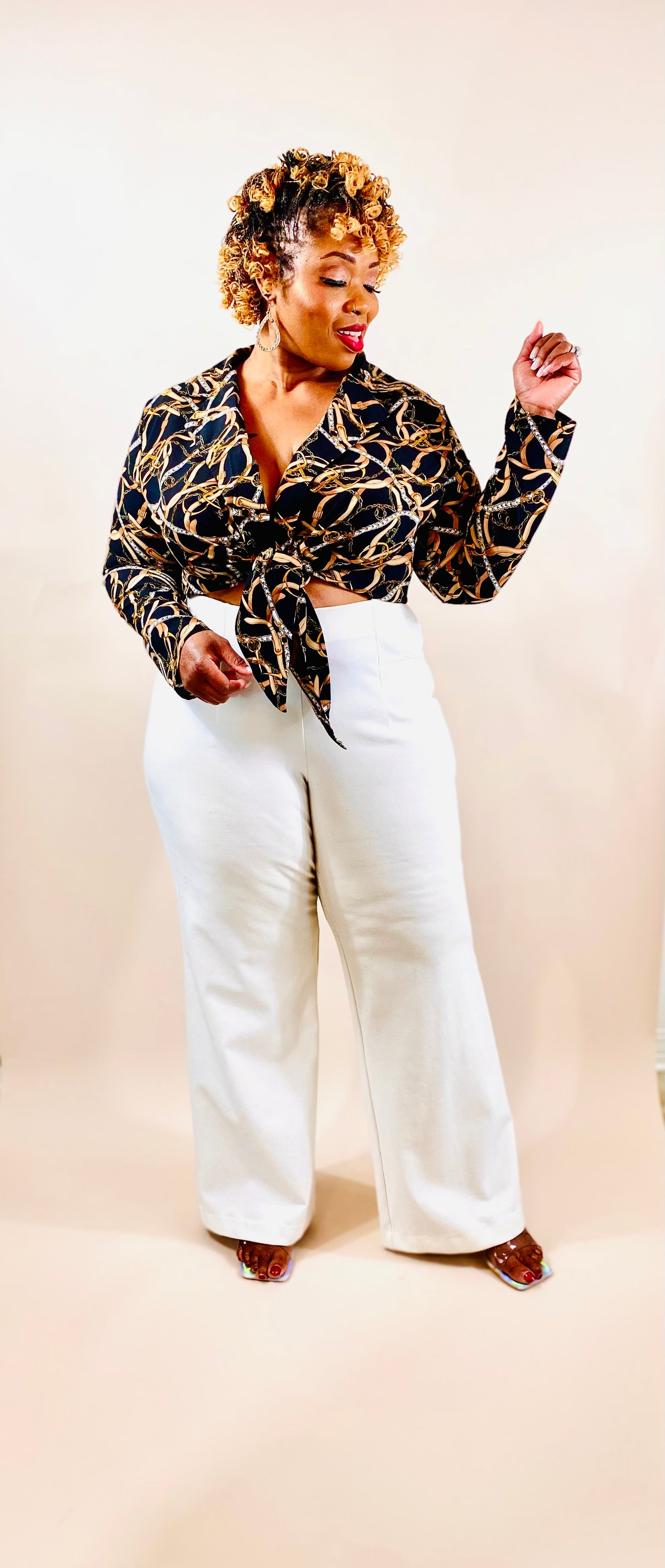 Havana Nights Long Sleeve Tie-Up Kimono Top