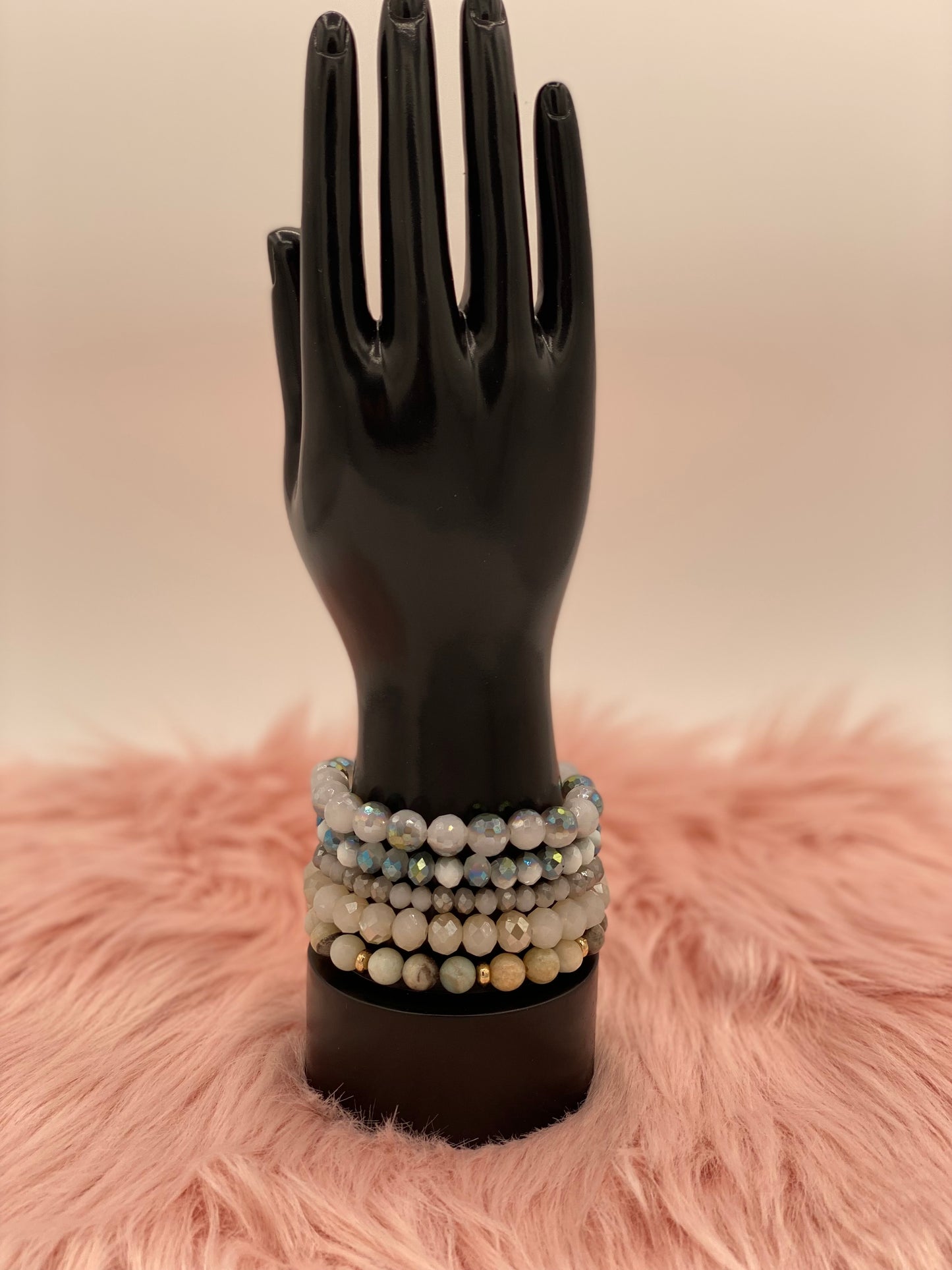 Amazonite/Ivory Stone & Bead Bracelet