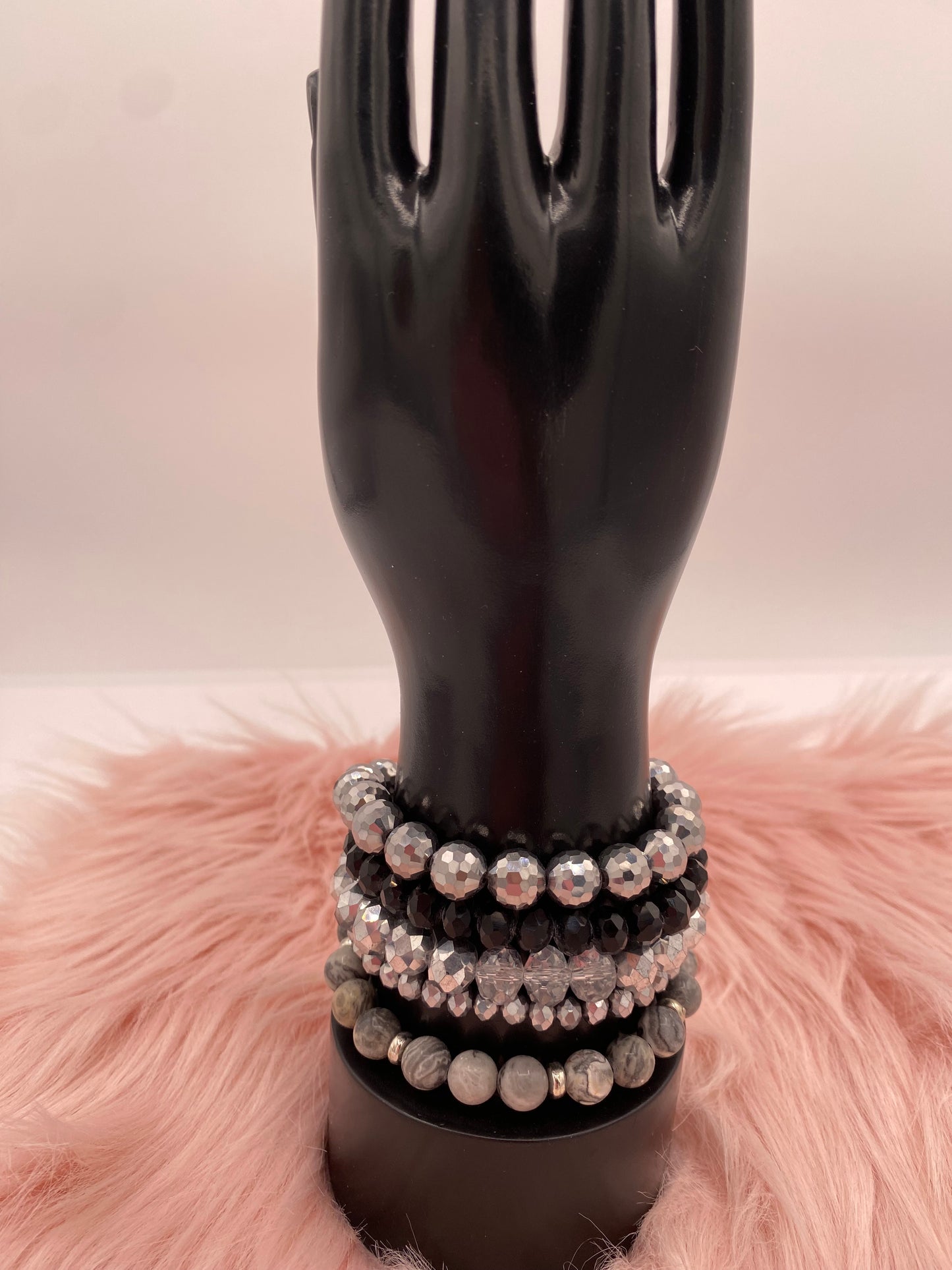 Stone & Bead Bracelet Crazy (Jasper/Silver)