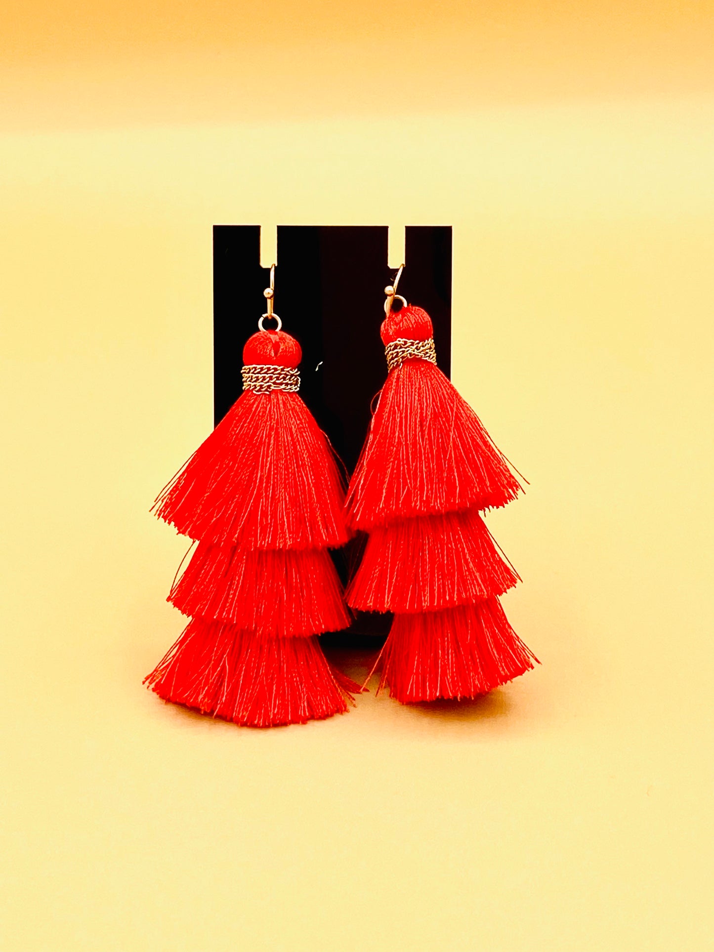 Tassel Earrings Red