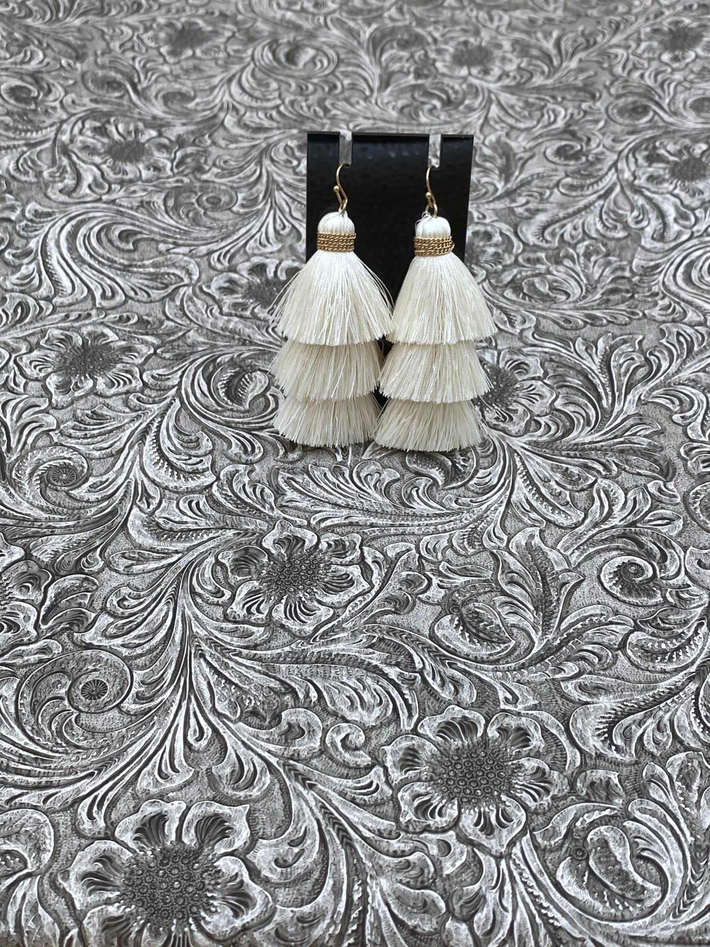 Tassel Earrings White