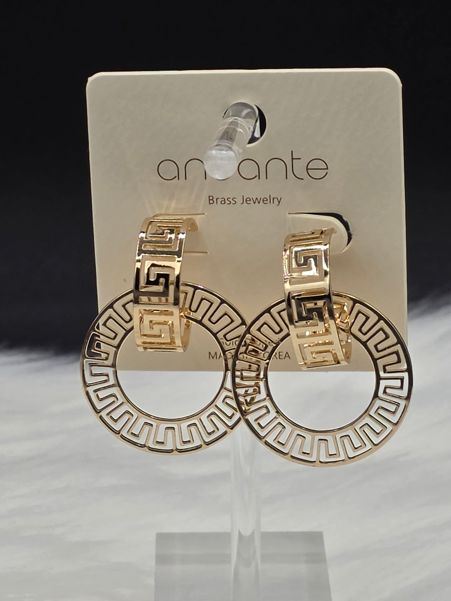 Grecian Glamour" Geometric Gold Statement Hoops