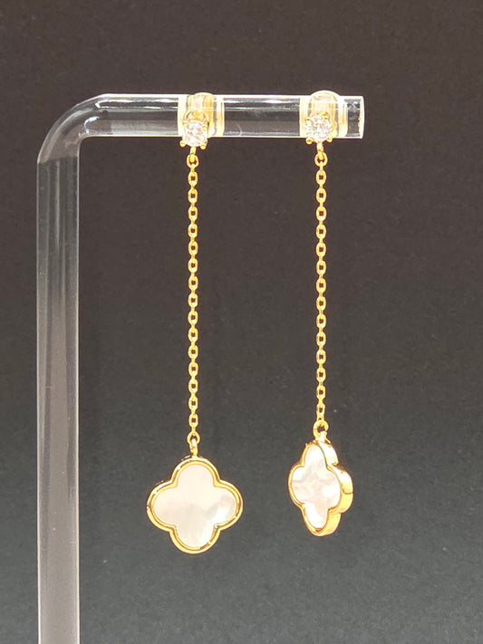 Fresh & Co. Gold-Dipped Clover Dangle Earrings