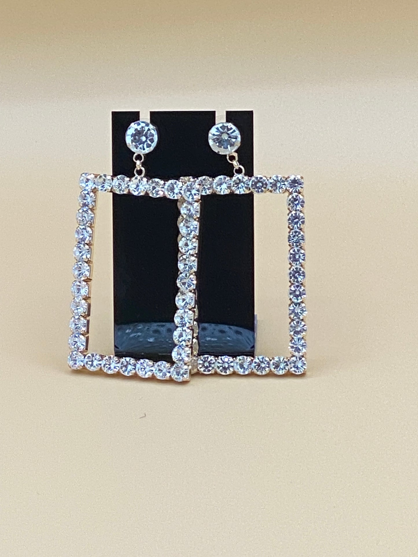 Crystal Rectangle Earrings