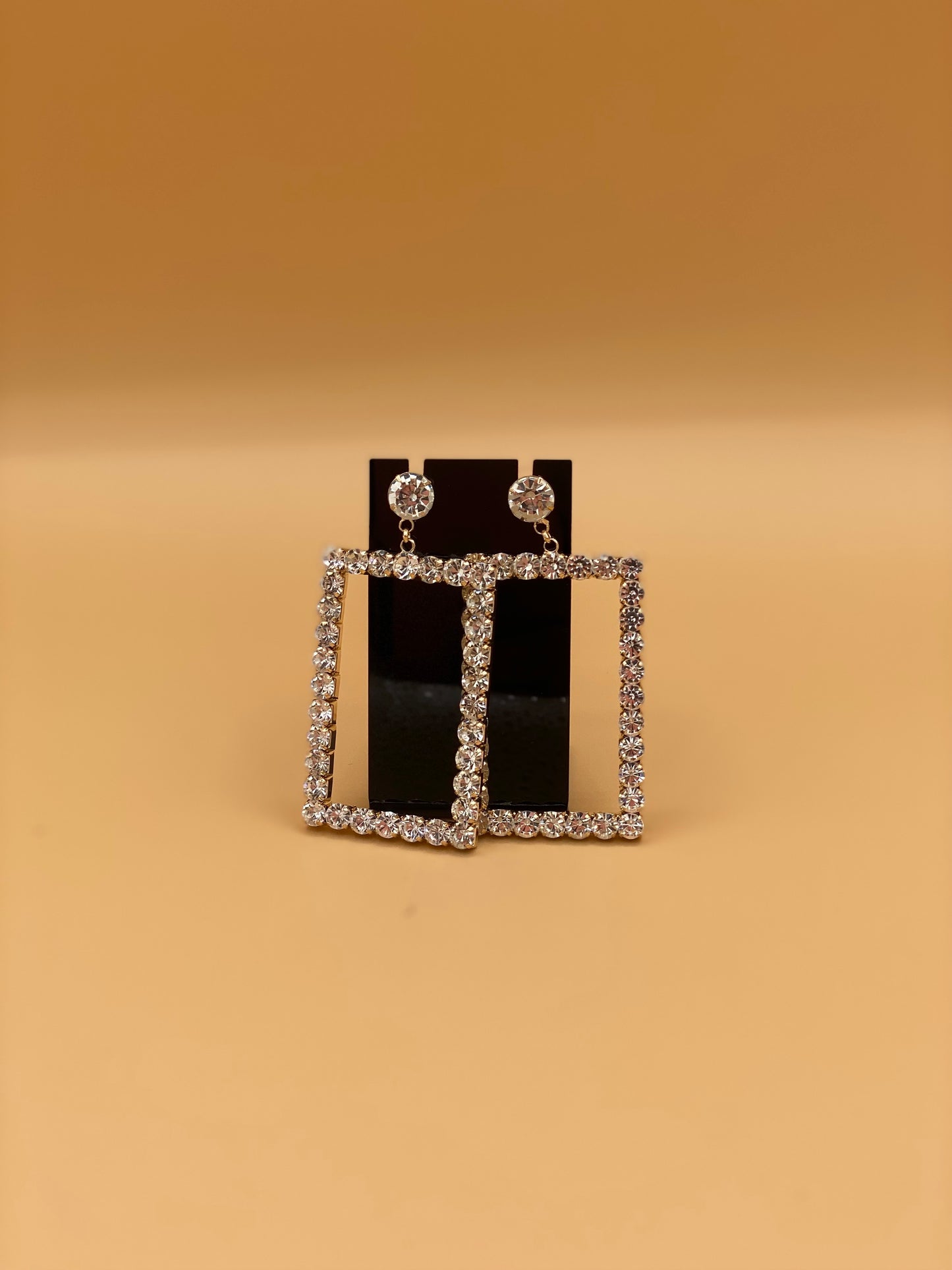 Crystal Rectangle Earrings