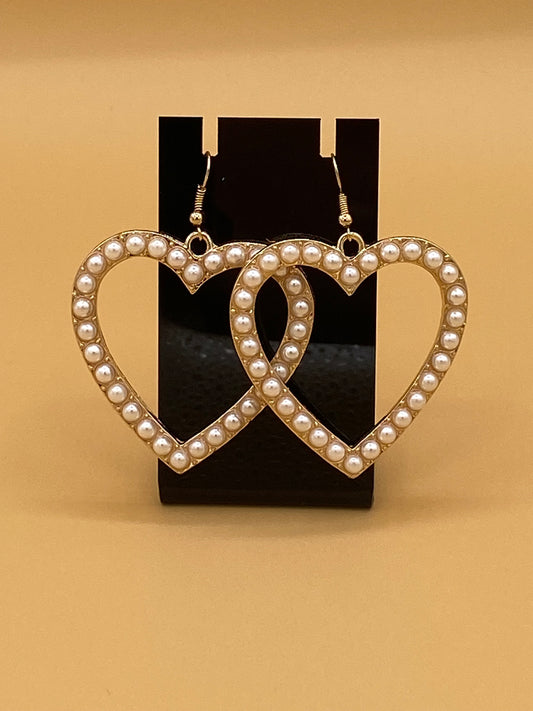 Heart Shape Pearl Earrings