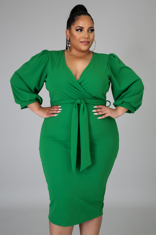 Strictly Business Long sleeve Wrap Dress