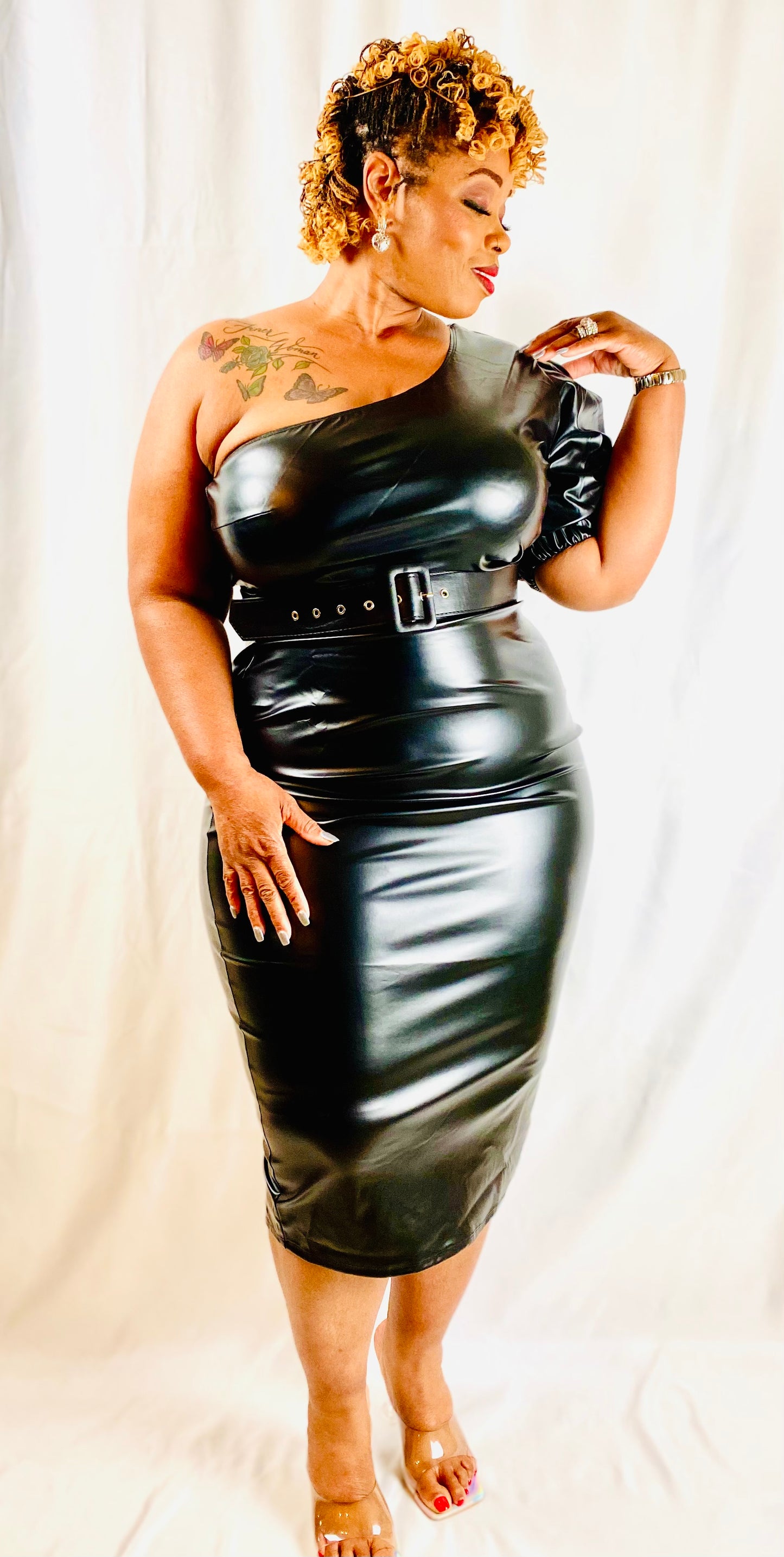 The Grown and Sexy Dress Faux Leather Dress