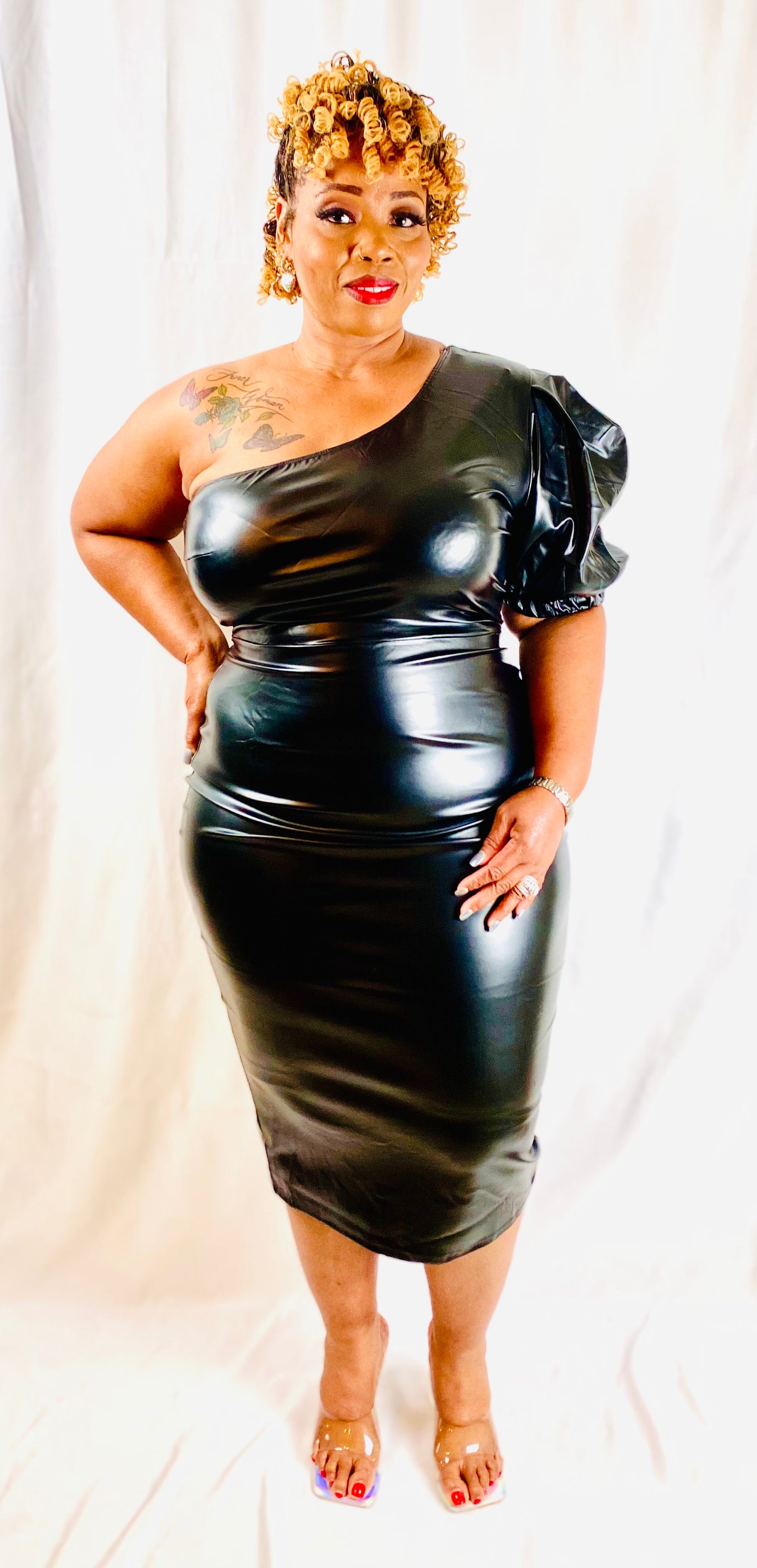 The Grown and Sexy Dress Faux Leather Dress