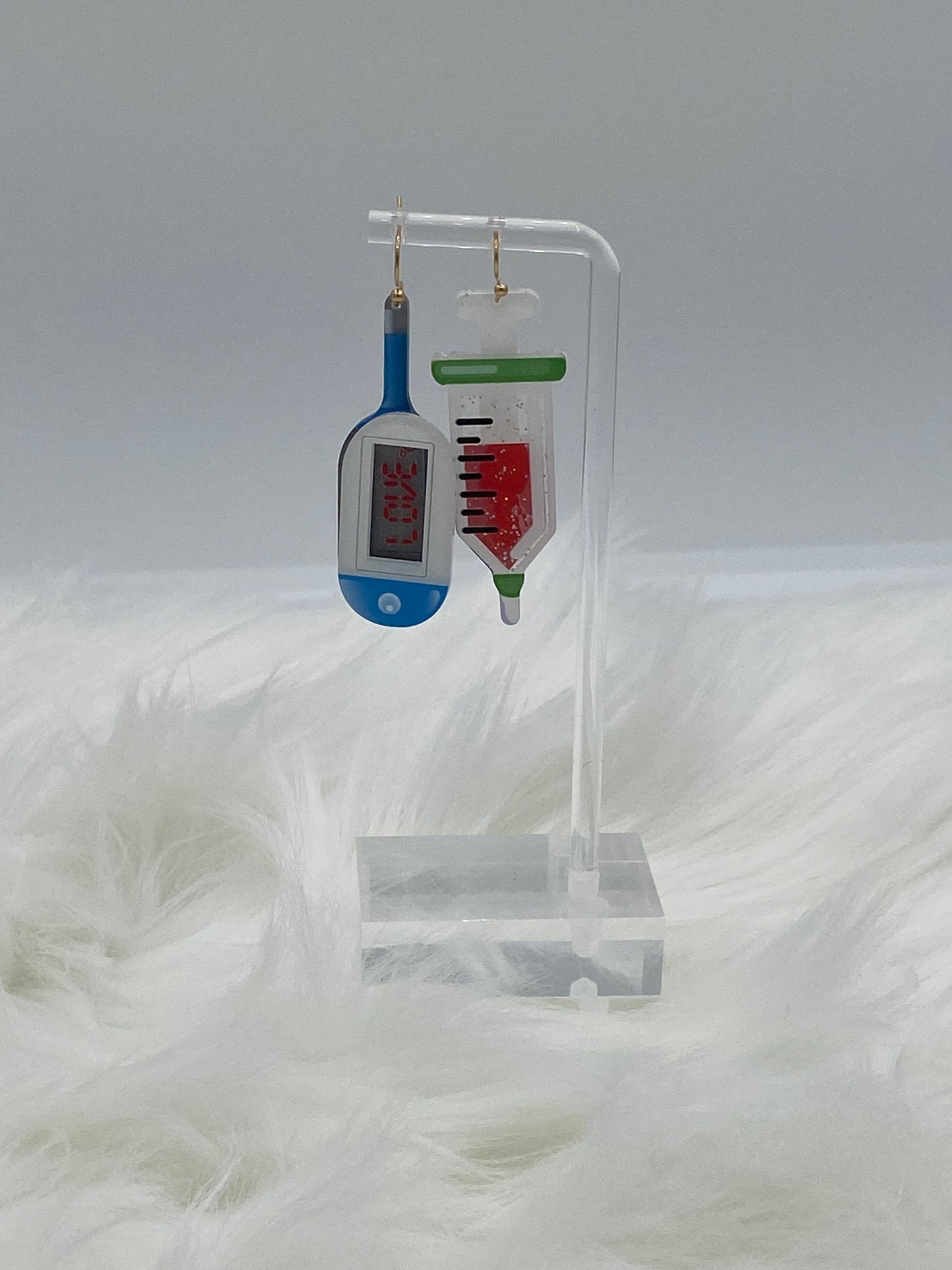 Nurse Thermometer & Syringe Acrylic Earrings