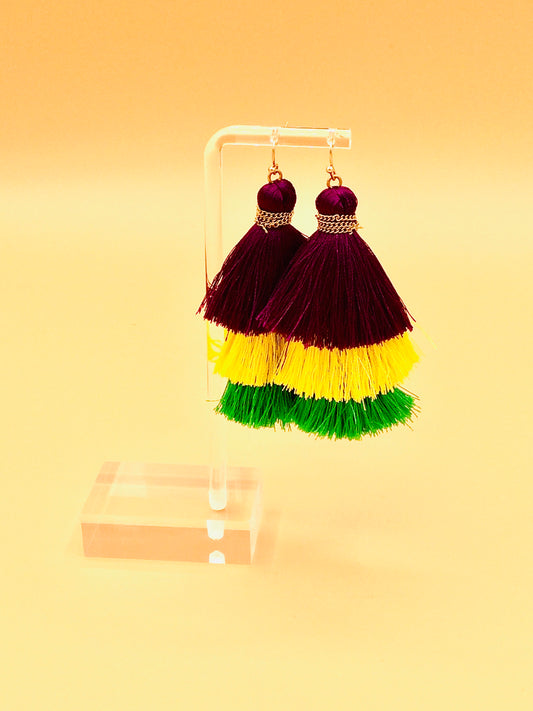 Mardi Gras Tassel Earrings