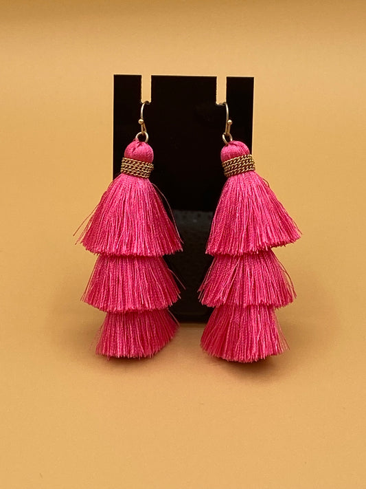 Tassel Earrings Fuchsia