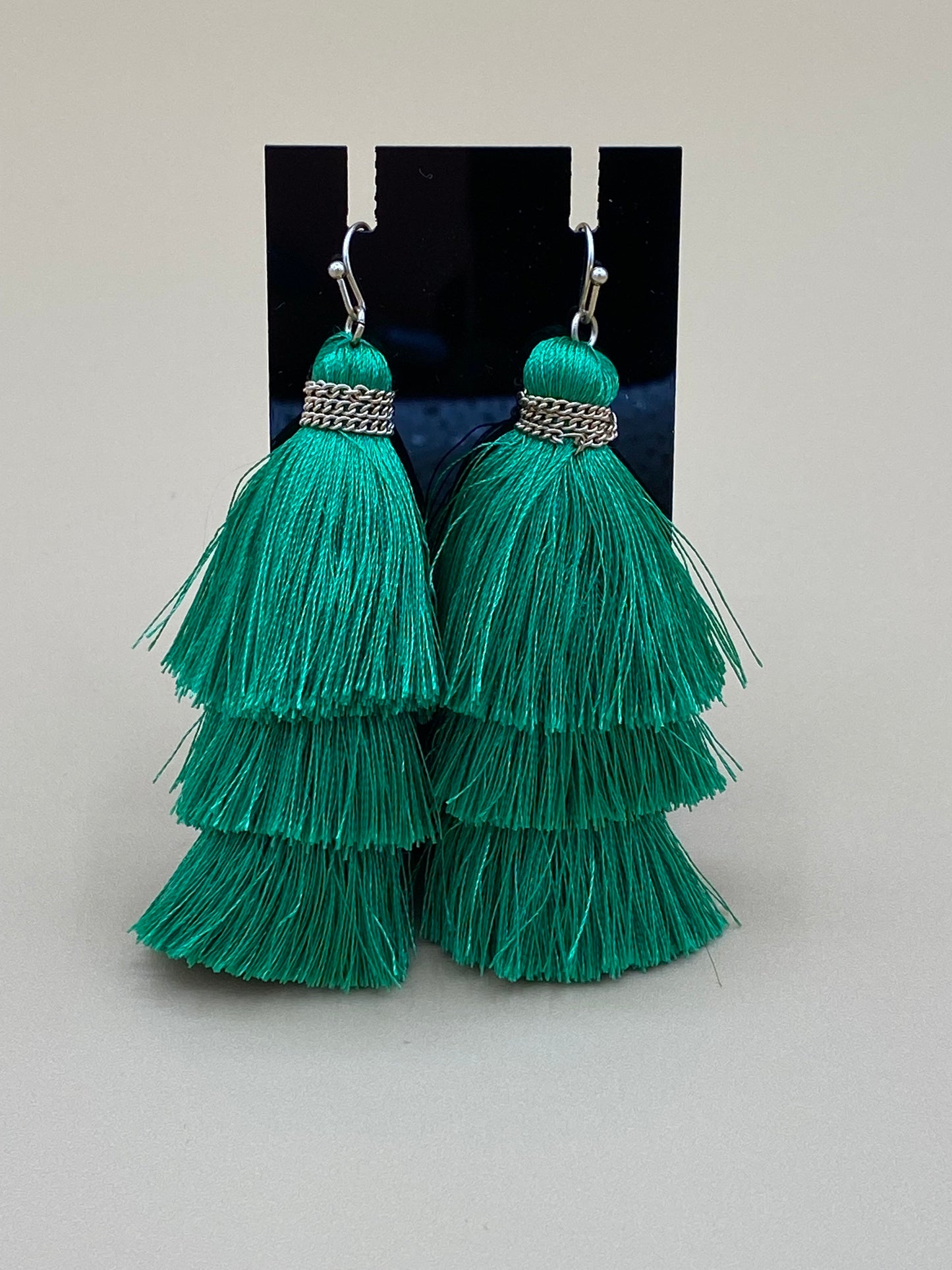 Tassel Earrings Green jew